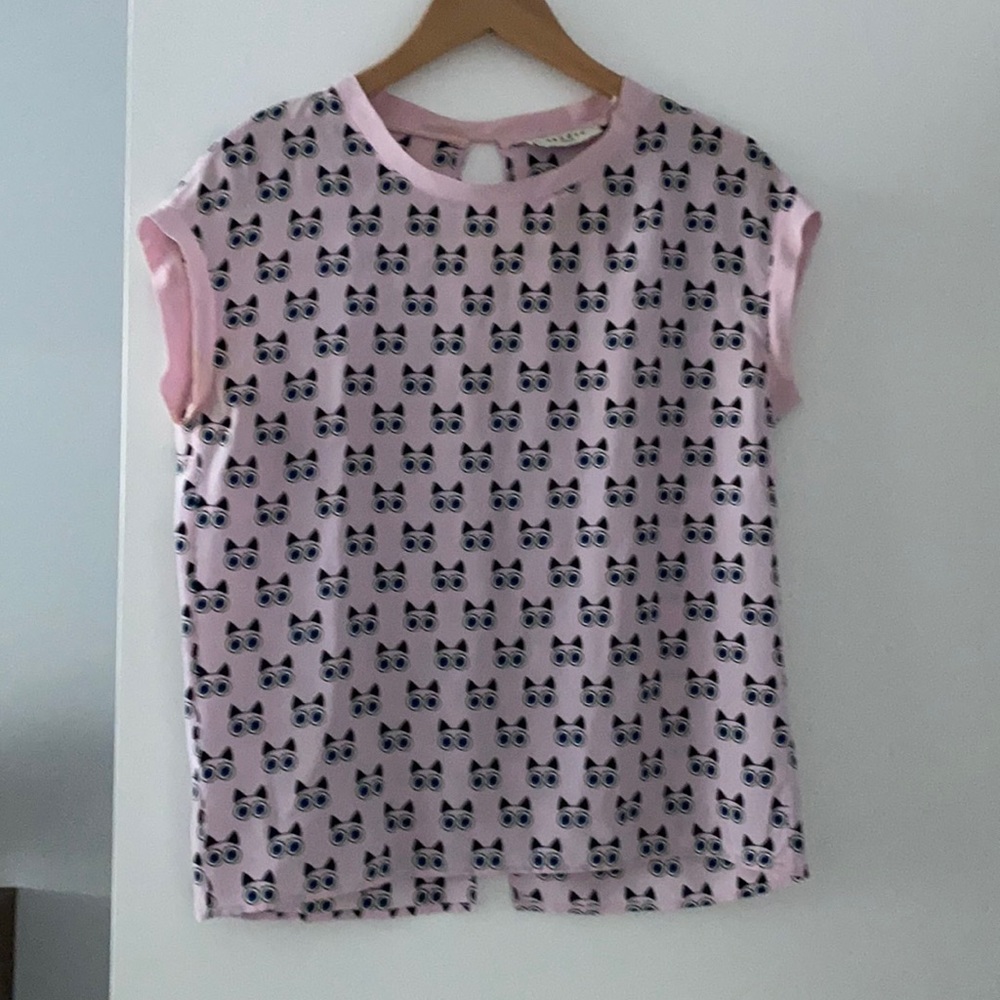 Sandro silk tee shirt in small